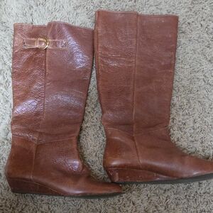 Elegant Brown Knee-High Heeled Boots